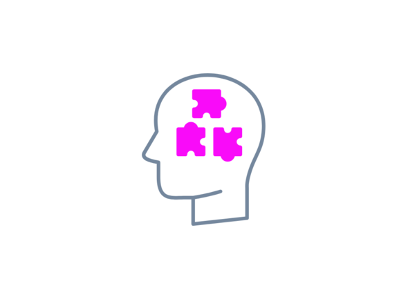 Grau pinkes Icon Kopf und Puzzle | © Atlantik Elektronik GmbH