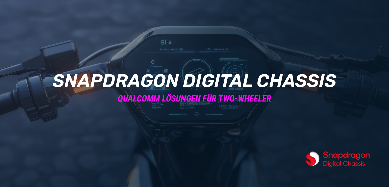 Two-Wheeler, Motorrad im Hintergrund, Qualcomm abgedunkelt | © Atlantik Elektronik GmbH