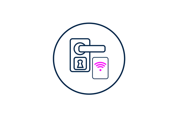 Smart Access Icon  | © Atlantik Elektronik G,mbH Symbol für intelligenten Zugang pink blau | © Atlantik Elektronik G,mbH