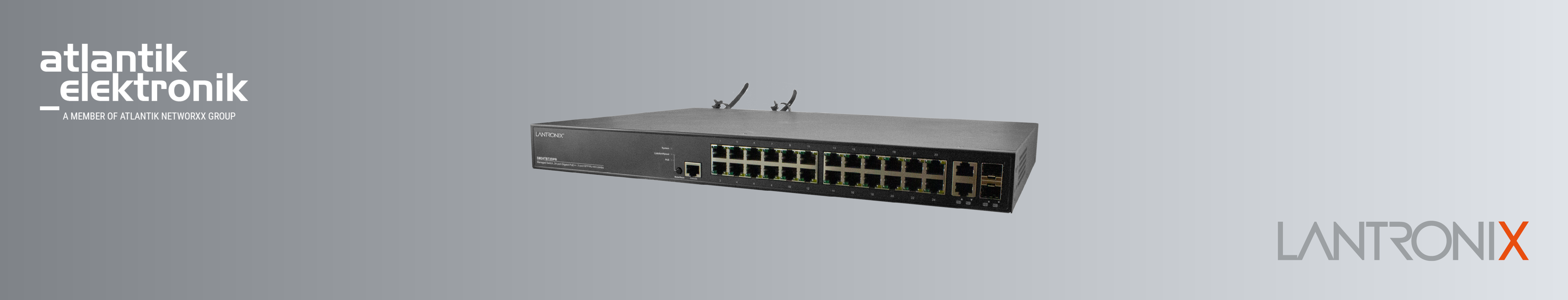 24-Port Gigabit PoE++ Switch by the manufacturer Lantronix