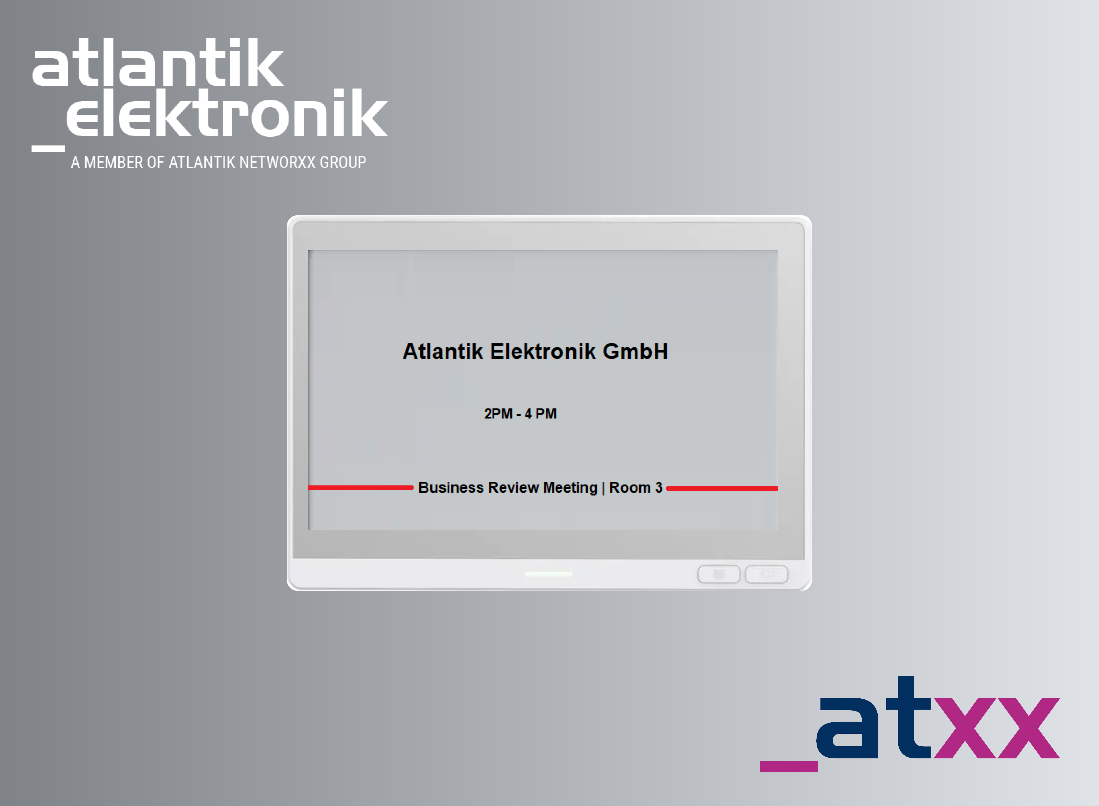    E-Paper Room Information Display by the manufacturer _atxx | © Atlantik Elektronik GmbH
