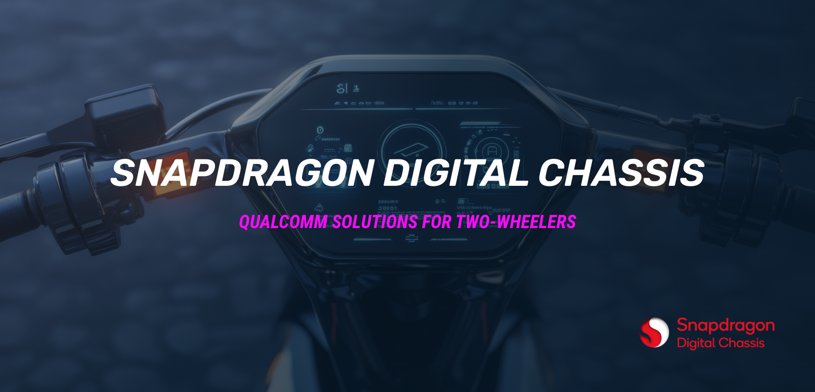 Two-Wheeler, Motorrad im Hintergrund, Qualcomm abgedunkelt | © Atlantik Elektronik GmbH